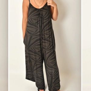 Tropical Zebra flared Jumpsuit